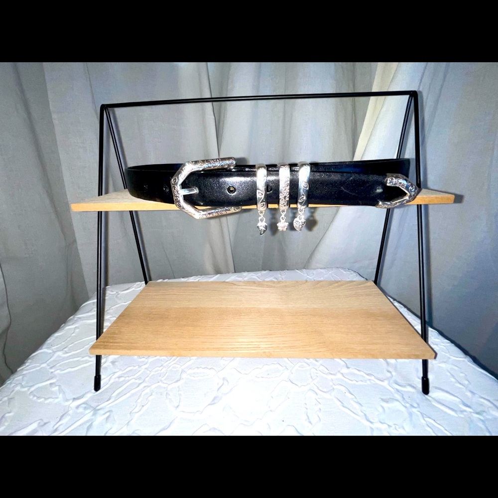 Brighton Black Leather Belt with Silver Buckle – Size 30